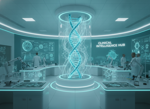 Futuristic laboratory setting